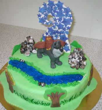 Свадебный торт Серый волк и сова